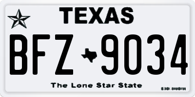 TX license plate BFZ9034