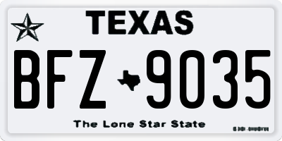 TX license plate BFZ9035