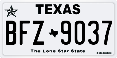 TX license plate BFZ9037