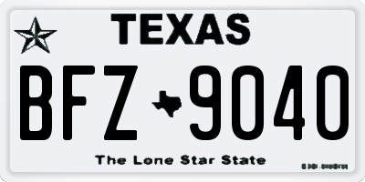 TX license plate BFZ9040