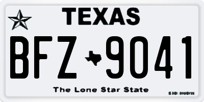 TX license plate BFZ9041