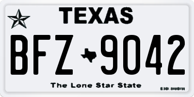 TX license plate BFZ9042