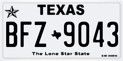 TX license plate BFZ9043