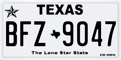 TX license plate BFZ9047