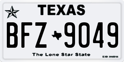 TX license plate BFZ9049