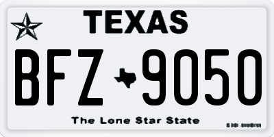 TX license plate BFZ9050