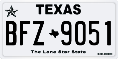 TX license plate BFZ9051