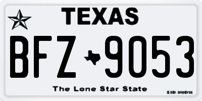 TX license plate BFZ9053