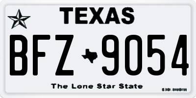 TX license plate BFZ9054