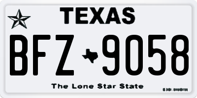 TX license plate BFZ9058