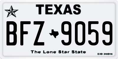 TX license plate BFZ9059