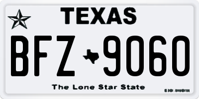 TX license plate BFZ9060