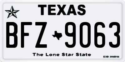 TX license plate BFZ9063