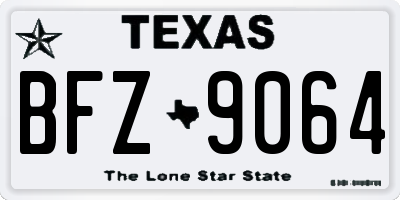 TX license plate BFZ9064