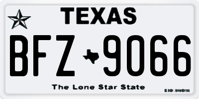 TX license plate BFZ9066
