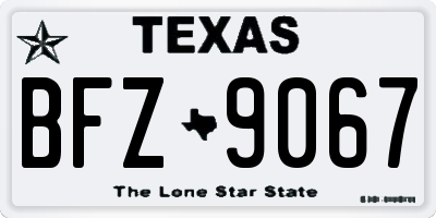 TX license plate BFZ9067