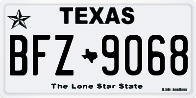 TX license plate BFZ9068