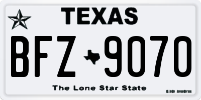 TX license plate BFZ9070