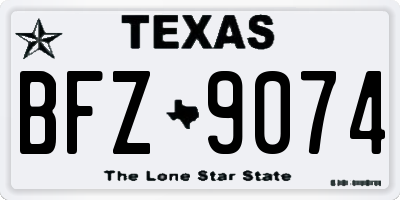 TX license plate BFZ9074