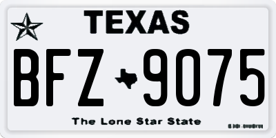 TX license plate BFZ9075