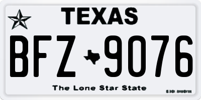 TX license plate BFZ9076