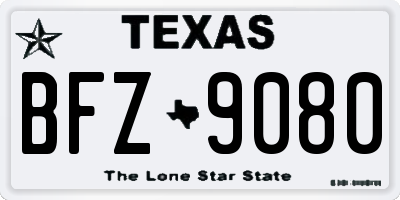 TX license plate BFZ9080