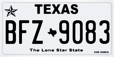 TX license plate BFZ9083