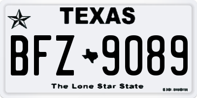 TX license plate BFZ9089