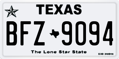 TX license plate BFZ9094