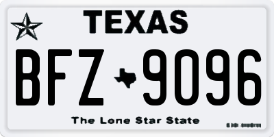 TX license plate BFZ9096