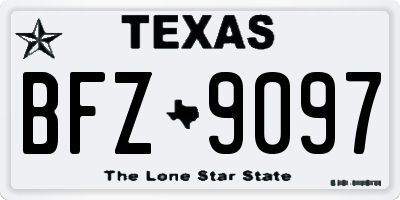 TX license plate BFZ9097