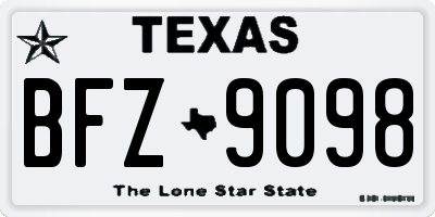 TX license plate BFZ9098