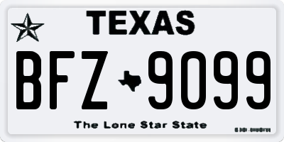 TX license plate BFZ9099