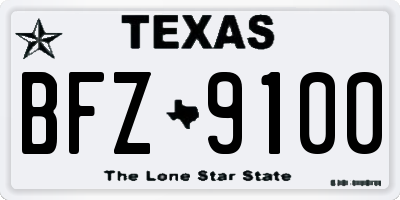 TX license plate BFZ9100
