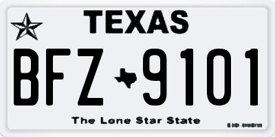 TX license plate BFZ9101