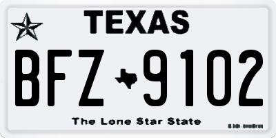 TX license plate BFZ9102
