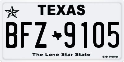 TX license plate BFZ9105