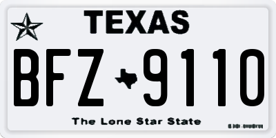 TX license plate BFZ9110