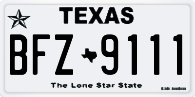 TX license plate BFZ9111