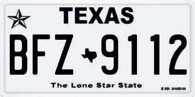 TX license plate BFZ9112
