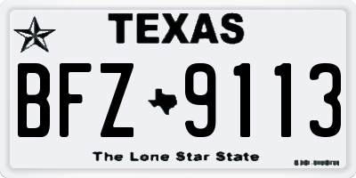 TX license plate BFZ9113