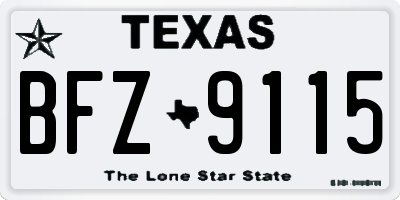 TX license plate BFZ9115