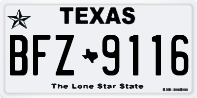 TX license plate BFZ9116
