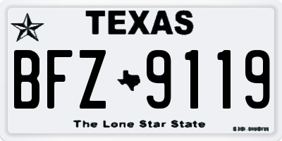 TX license plate BFZ9119