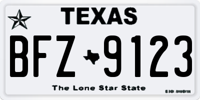 TX license plate BFZ9123