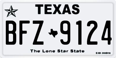 TX license plate BFZ9124