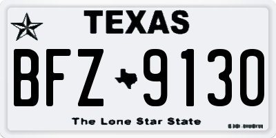 TX license plate BFZ9130
