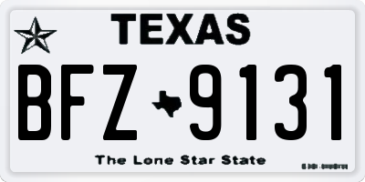 TX license plate BFZ9131
