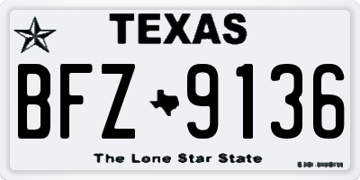 TX license plate BFZ9136