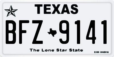 TX license plate BFZ9141